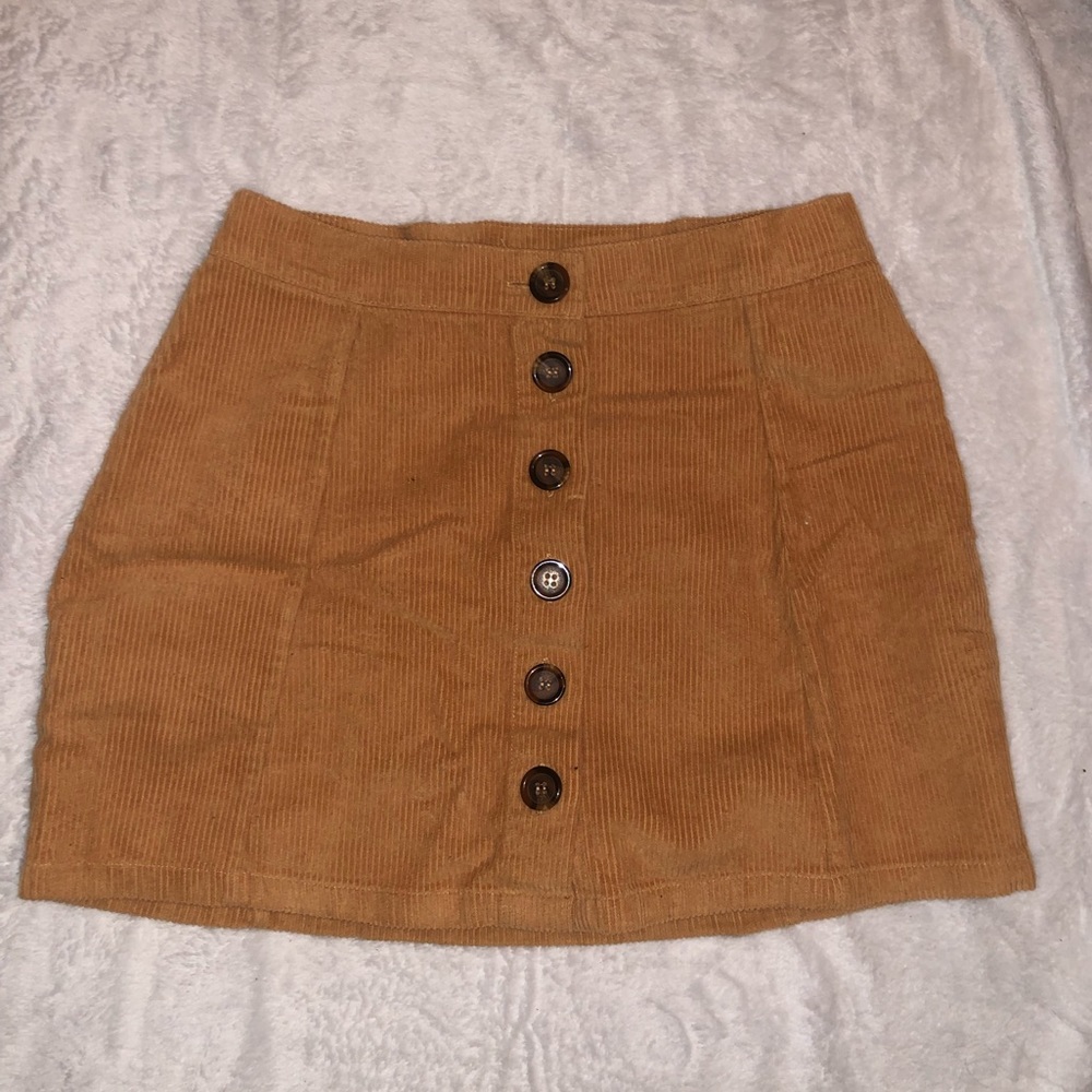 Burnt orange button skirt